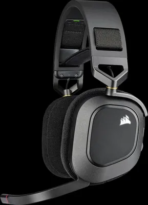 Zdjęcie produktu dla Corsair HS80 RGB, Bezprzewodowy, Gaming, 20 - 40000 Hz, 368 g, Zestaw słuchawkowy, Czarny