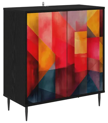 Produktbild von Sideboard HEESCH Schwarz Eichen-Optik 69 x 33 x 76 cm