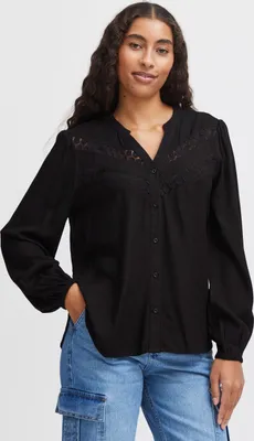 Obrázek produktu pro b.young BYHABINE VNECK SHIRT Dámská blůza s dlouhým rukávem a výstřihem do V, 100 % viskóza (LENZING™ ECOVERO™), regular fit