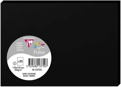 Image de Clairefontaine Pollen Cartes C6 Noir 110x155mm 25 pièces