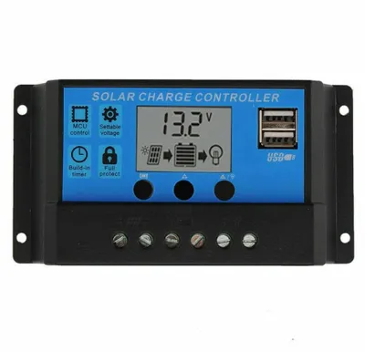 Solar-Laderegler 30A PWM 12V/24V LCD Display Dual USB