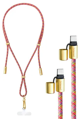 Obrázok produktu pre Intenso Handykette als Lade- + Datenkabel USB-C bis 1,65m neon mix, 1,65 m, USB C, USB C, Viacfarebný