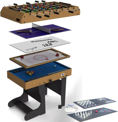 Produktbild von Multifunktionsspieltisch - Spieltisch - Tischfußballtisch - Billardtisch - Eisstockschießen-Tisch - 12-in-1-Spieltisch