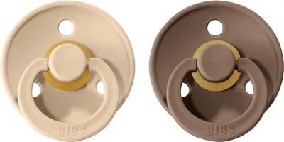 Obrázek produktu pro BIBS Colour dudlíky z přírodního kaučuku 2 ks, velikost 3, Vanilla/Dark Oak