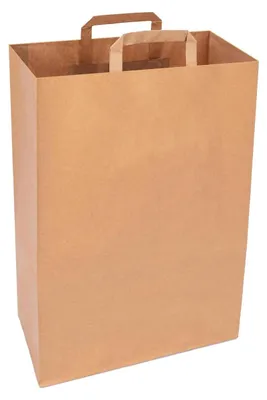 Zdjęcie produktu dla 50 brązowych papierowych toreb z uchwytami - 45 x 32 x 16 cm