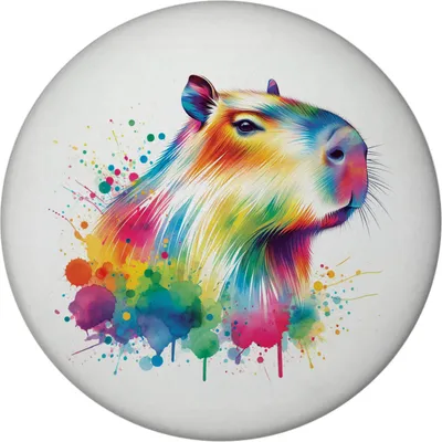 Produktbild von Capybara Aquarell Magnet rund