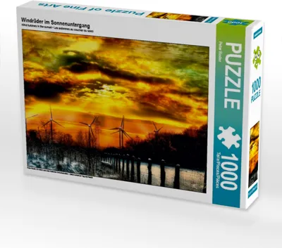 Produktbild von Calvendo Windräder im Sonnenuntergang 1000 Teile Puzzle quer 640x480mm, Roder Peter; 7287439