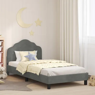 Produktbild von Maison Exclusive - Kinderbettgestell mit Kopfteil Dunkelgrau 80 x 200 cm Samt