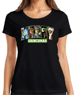 Obrázek produktu pro Merry Grinchmas Grinch Christmas Vtipný dárek Retro dámské tričko, černá, S