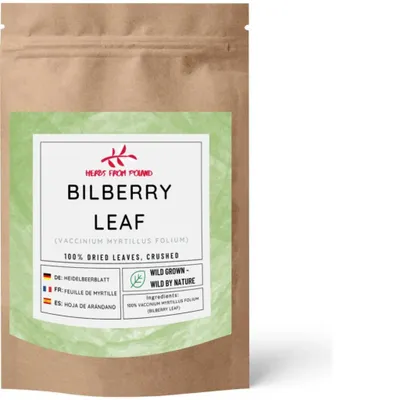 Produktbild von Herbs from Poland Heidelbeerblatt – Unterstützt Blutzuckerregulation, Fördert Harnwege, Reich an Antioxidantien, 100% Natürlich – 500g