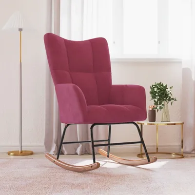 Produktbild von Cloris Designermöbel Schaukelstuhl Weinrot Samt 2024 Neu