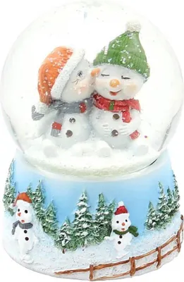 Productafbeelding van Famanu sneeuwbol met sneeuwpopjes - 6,5 x 6,5 x 9 cm