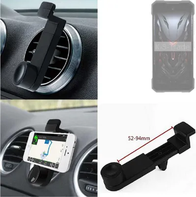 Produktbild von K-S-Trade Lüftungshalterung kompatibel mit Doogee S200 KFZ-Halterung Autohalterung Handy-halterung Lüftungsgitter Lüftungsschlitze Schwarz