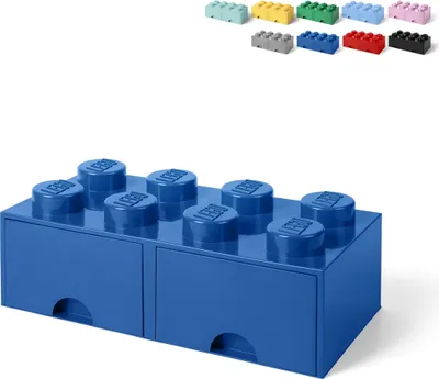 Produktbild von LEGO Aufbewahrungsbox mit Schublade mit 8 Noppen, blau