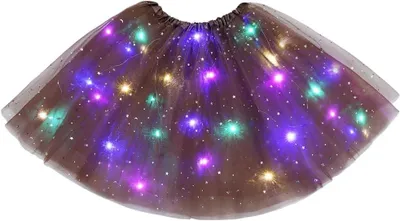 Productafbeelding van Lichtgevende LED Tule Tutu Rok voor Dames en Tieners - Pailletten Sterren - Ballet Dans Kostuum