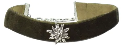 Produktbild von Alpenflüstern Trachten-Samt-Kropfband breit Strass-Edelweiß - Trachtenkette enga