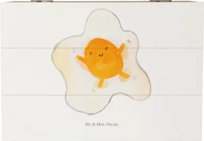 Produktbild von Mr. & Mrs. Panda Truhe Spiegelei Ei 22 x 15 cm - Weiß - Geschenk, Schatulle, Schön, Lustige Sprüche, Glücklich, Liebe, Schatzkiste, Tag, Box, Erinnerungskiste, fotobox