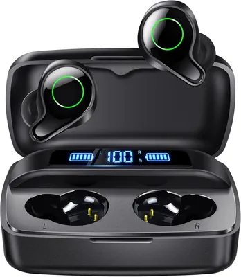 Produktbild von Esiposs In Ear Bluetooth Kopfhörer, 156 Std. Spielzeit, USB-C Ladecase mit LCD Display, IPX7 wasserdicht, Touch Control, Mikrofon