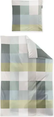 Produktbild von Irisette Mako-Satin Bettwäsche-Garnitur Wave 8542 Farbe salbei Größe 135x200+80x80