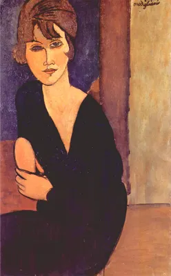 Produktbild von Legendarte - Kunstdruck auf Leinwand - Porträt von Madame Reynouard Amedeo Modigliani - Wanddeko, Canvas cm. 50x80