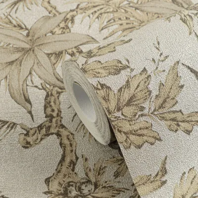 Produktbild von Tapete in Dschungeloptik Beige Braun - Vliestapete florales Motiv klassisch AS-Creation (KG-174704)