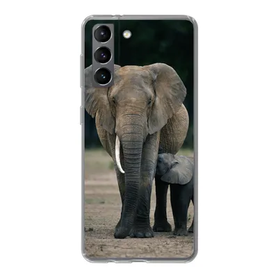 Produktbild von MuchoWow® Handyhülle Schutzhülle Hülle für Samsung Galaxy S21 Elefant - Tiere - Flachland - Natur Silikon Softcase Handy Hülle - Softcase