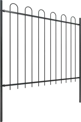 Produktbild von vidaXL Gartenzaun mit Rundbogen Stahl 671 x 150 cm Schwarz