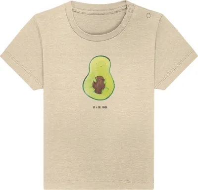 Produktbild von Mr. & Mrs. Panda Organic Baby Shirt Avocado Kern 0. - 6. Monat - Natural Raw - Geschenk, Avokado, Kinder T-Shirt, Frucht, Jerseyshirt, Pflanze, , Spruch Leben