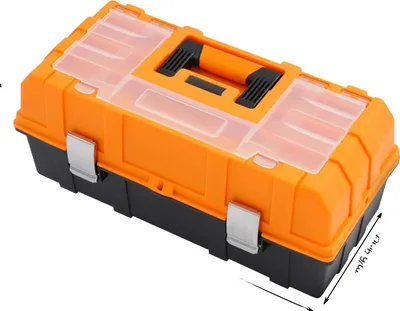 Obrázek produktu pro Box na nářadí, odolná konstrukce, bezpečný uzamykací systém, oranžovo-černý