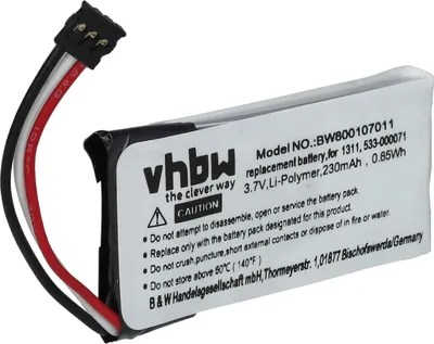 Produktbild von vhbw Akku Ersatz für Logitech 1311, AHB521630PJT-01, 533-000069 für kabellose Maus (230 mAh, 3,7 V, Li-Ion)