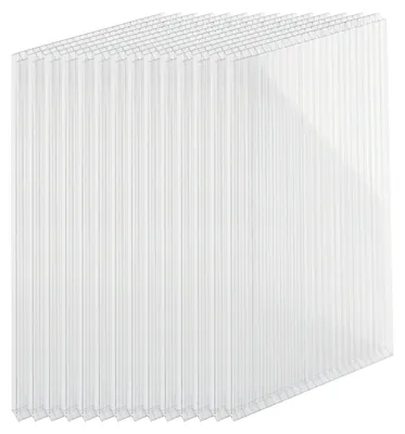 Doppelwandige Stegplatten, 14 Stück, 4 mm, transparent