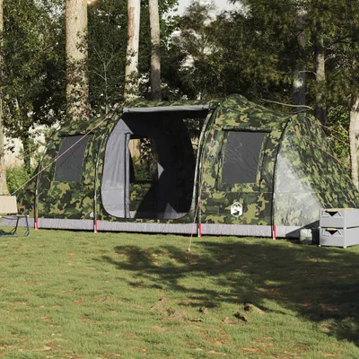 Image de vidaXL Tente tunnel 4 personnes camouflage étanche à l'eau