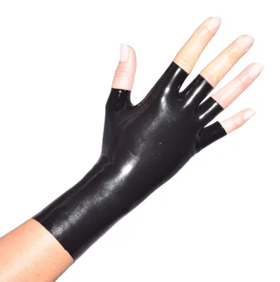 Latex-Handschuhe offen, schwarz 0,4 mm, Größe S, Paar