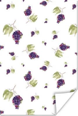 Produktbild von MuchoWow® Poster Weintrauben - Blätter - Schablonen 40x60 cm - Plakate für die Wand - Poster Babyzimmer