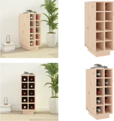 Produktbild von vidaXL Weinregal 23x34x61 cm Massivholz Kiefer - Weinregal - Weinregale - Weinschrank - Alkoholschrank