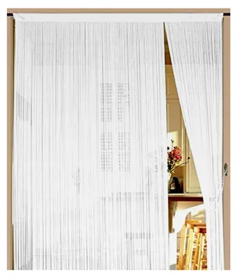 Produktbild von Fadenvorhang Fadenstore Fadengardine 100 cm x 250 cm (BxH) weiß