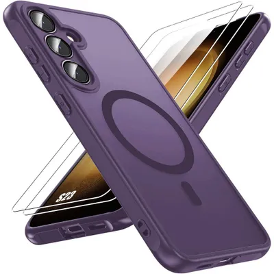 Image de Coque pour Samsung Galaxy S23, avec Cercle Magnétique et Protection Caméra - Violet - 2 Vitres
