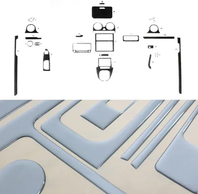 Image de Décoration intérieure Cockpit pour VW Caddy 2010-2015 Optique aluminium 23pcs