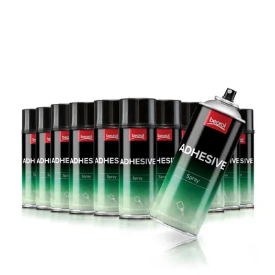 Produktbild von BigDean by Beorol 12 Dosen Sprühkleber Industriekleber – je 400 ml Sprühdose transparent extra stark – Kraftsprühkleber Kontaktkleber Haftkleber Spray