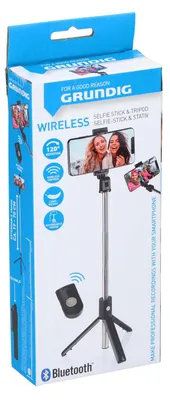 Immagine prodotto di Grundig selfie stick e treppiede per smartphone con telecomando Bluetooth Smartphone da 58 a 100 MM Estendibile da 19 a 70 CM Plastica nera