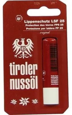 Productafbeelding van Tiroler Nussöl, originele lippenbalsem met SPF 25, 1 stuks. (Stift)