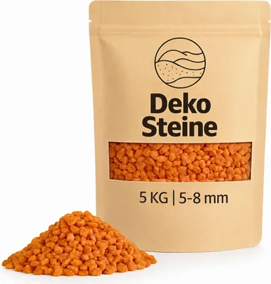 Produktbild von Deko-Steine 5 KG orange Ø 5-8 mm Vasen Glas-Füllung Streudeko