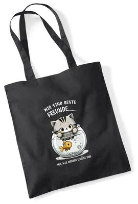 Produktbild von Huuraa Jutebeutel Beste Freunde Weil alle anderen scheiße sind. 10 Liter Black Baumwolle Tasche Geschenkidee