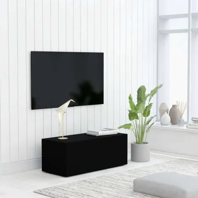 Produktbild von vidaXL TV-Schrank Schwarz 80x34x30 cm Holzwerkstoff