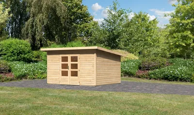 Produktbild von Karibu Gartenhaus Gerätehaus Northeim 4 naturbelassen 369x309x229,5 cm