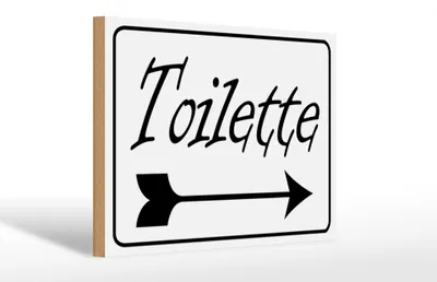 Produktbild von Holzschild Hinweis 30x20cm Toiletten Pfeil rechts