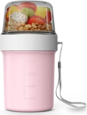 Produktbild von Abree Müslibecher To Go Becher 560ml+310ml Rosa BPA-frei