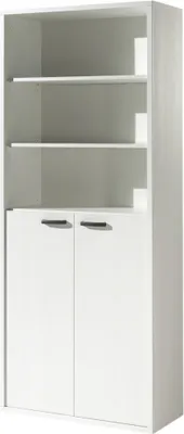 Image de Bibliothèque à 2 portes et étagères – Collection SOON – Blanc mat