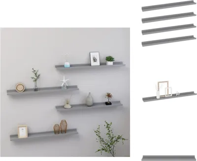 Produktbild von vidaXL Wandregale 4 Stk. Grau 80x9x3 cm -  Wandregale