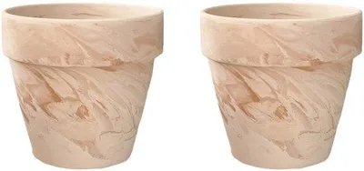 Image de Ensemble en terre cuite avec système de drainage - Idéal pour les plantes qui aiment l'humidité - Dimensions : 13 x 14 cm